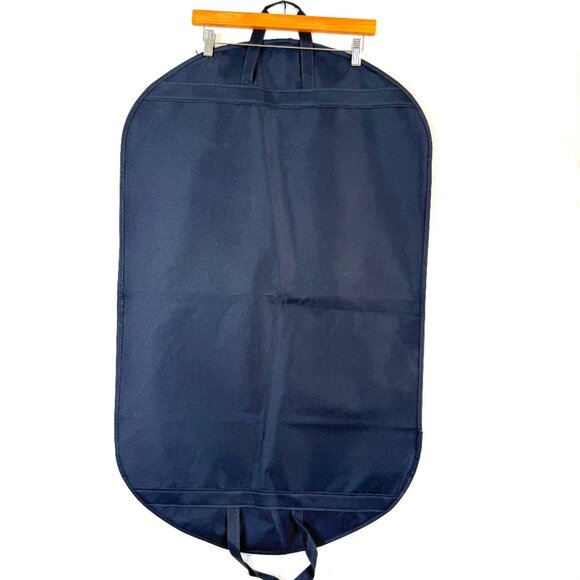 Ralph Lauren Hanging Foldable Garment Bag Travel Heavy Canvas Blue Gold Logo - Picture 3 of 3